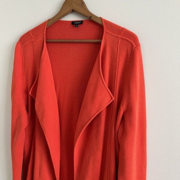 Talbots Ponte Knit Blazer Jacket 1XP Orange Open Front Preppy Academia Casual - Picture 3 of 9